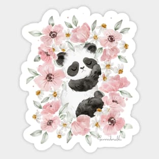 Flowerbed panda Sticker